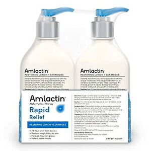 AmLactin Rapid Relief Restoring Lotion + Ceramides Twin Pack