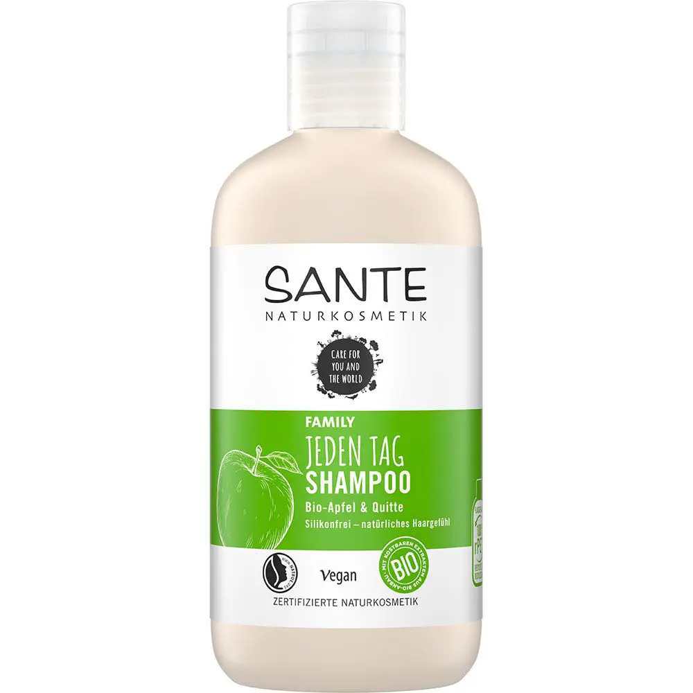 SANTE Naturkosmetik Jeden Tag Shampoo Bio-Apfel & Quitte, Milde Haarpflege für normales Haar